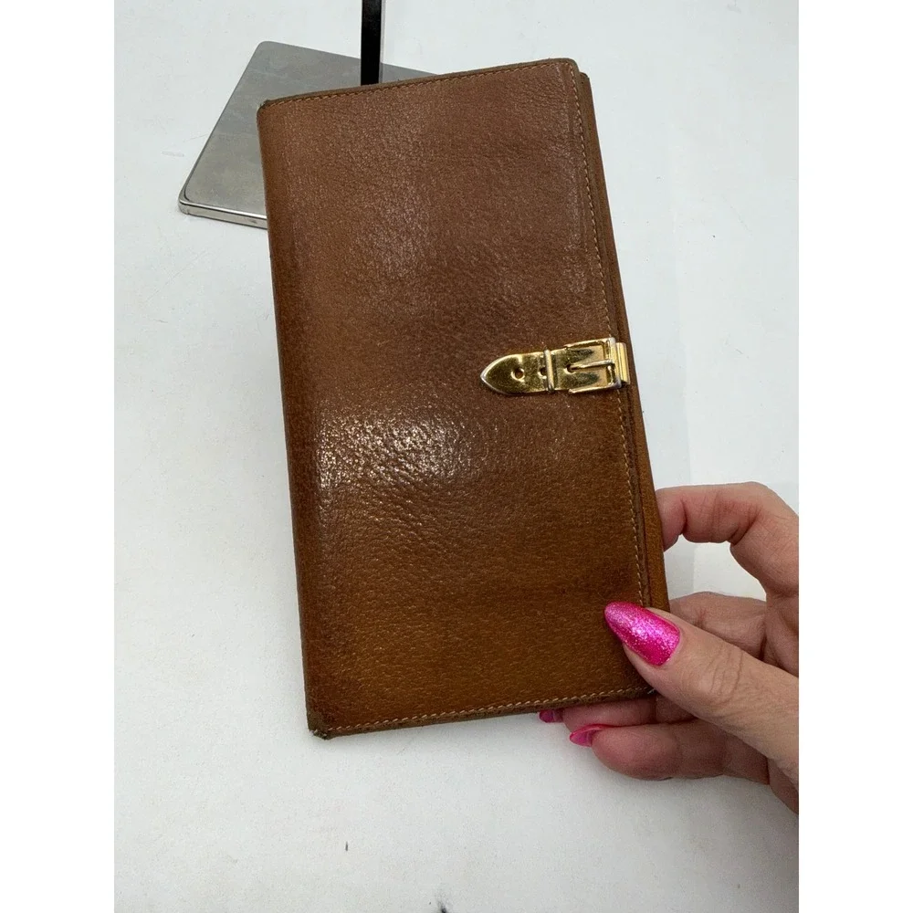 Gucci Sylvia Vintage Leather Long Buckle Wallet Made in Italy 035-149-1662 - Picture 10 of 12